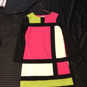Long sleeve geometric dress